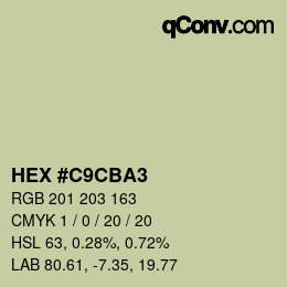 Color code: HEX #C9CBA3 | qconv.com