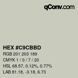 颜色代码: HEX #C9CBBD | qconv.com