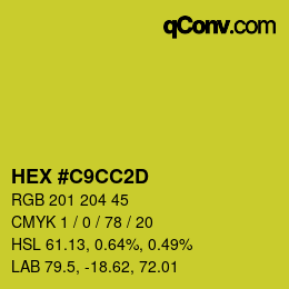 カラーコード: HEX #C9CC2D | qconv.com