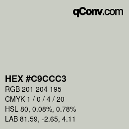 カラーコード: HEX #C9CCC3 | qconv.com