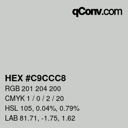 Color code: HEX #C9CCC8 | qconv.com