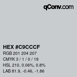Código de color: HEX #C9CCCF | qconv.com