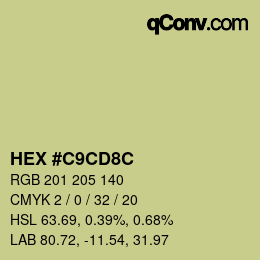 Color code: HEX #C9CD8C | qconv.com