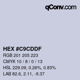 Color code: HEX #C9CDDF | qconv.com