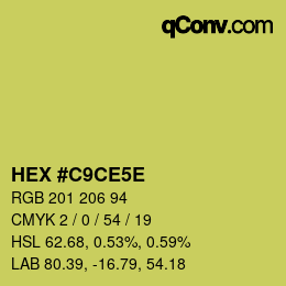 Farbcode: HEX #C9CE5E | qconv.com