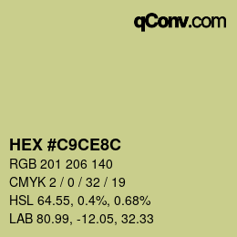 カラーコード: HEX #C9CE8C | qconv.com