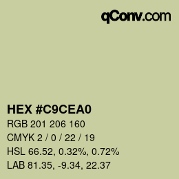 Color code: HEX #C9CEA0 | qconv.com