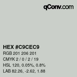 Color code: HEX #C9CEC9 | qconv.com