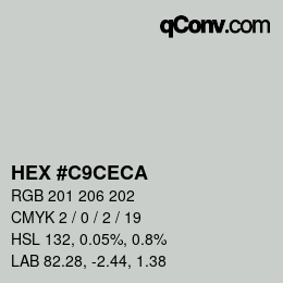 Color code: HEX #C9CECA | qconv.com