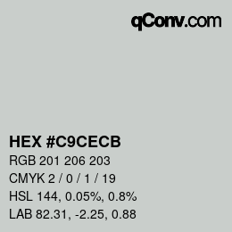 Color code: HEX #C9CECB | qconv.com