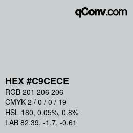 Farbcode: HEX #C9CECE | qconv.com