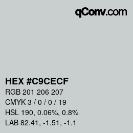 Color code: HEX #C9CECF | qconv.com