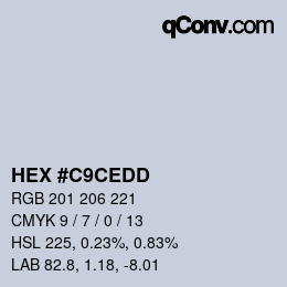 カラーコード: HEX #C9CEDD | qconv.com