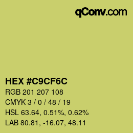Color code: HEX #C9CF6C | qconv.com