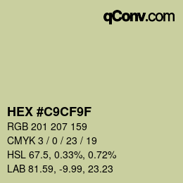 Color code: HEX #C9CF9F | qconv.com