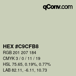 Color code: HEX #C9CFB8 | qconv.com