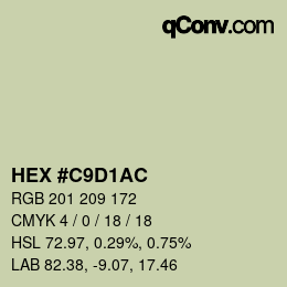 Color code: HEX #C9D1AC | qconv.com