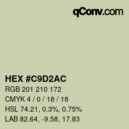 カラーコード: HEX #C9D2AC | qconv.com