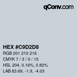 Color code: HEX #C9D2D8 | qconv.com