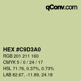 カラーコード: HEX #C9D3A0 | qconv.com