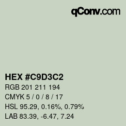 Color code: HEX #C9D3C2 | qconv.com