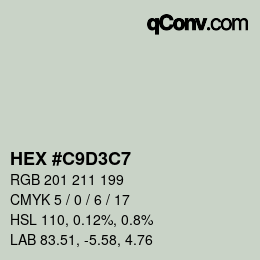Color code: HEX #C9D3C7 | qconv.com