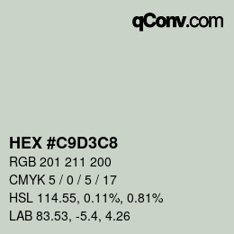 Color code: HEX #C9D3C8 | qconv.com