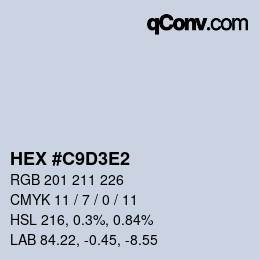 Color code: HEX #C9D3E2 | qconv.com