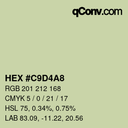 カラーコード: HEX #C9D4A8 | qconv.com