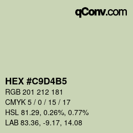 颜色代码: HEX #C9D4B5 | qconv.com