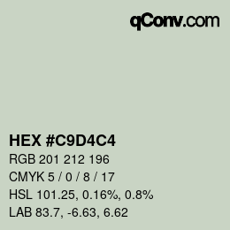 颜色代码: HEX #C9D4C4 | qconv.com
