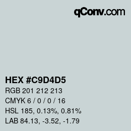 Código de color: HEX #C9D4D5 | qconv.com