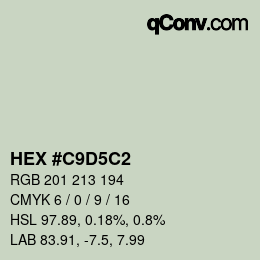 カラーコード: HEX #C9D5C2 | qconv.com