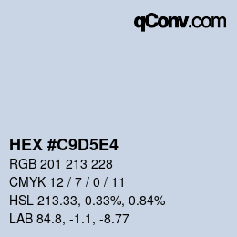 Farbcode: HEX #C9D5E4 | qconv.com