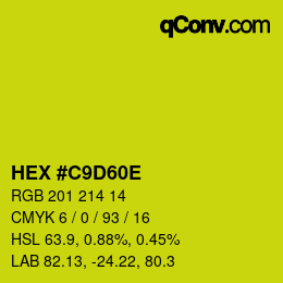 Color code: HEX #C9D60E | qconv.com