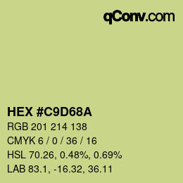 颜色代码: HEX #C9D68A | qconv.com