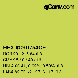 Farbcode: HEX #C9D754CE | qconv.com