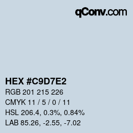 Color code: HEX #C9D7E2 | qconv.com