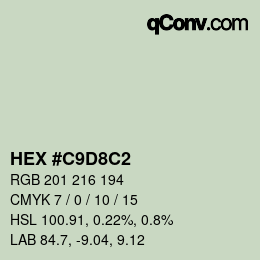 カラーコード: HEX #C9D8C2 | qconv.com