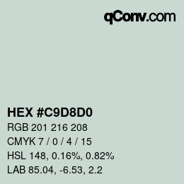 Color code: HEX #C9D8D0 | qconv.com