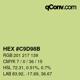 Color code: HEX #C9D98B | qconv.com