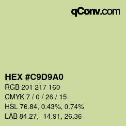 Código de color: HEX #C9D9A0 | qconv.com