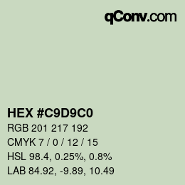 Color code: HEX #C9D9C0 | qconv.com