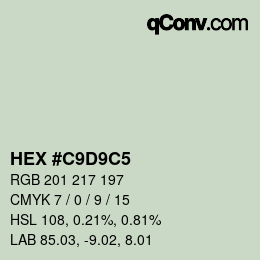 Color code: HEX #C9D9C5 | qconv.com