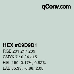 颜色代码: HEX #C9D9D1 | qconv.com