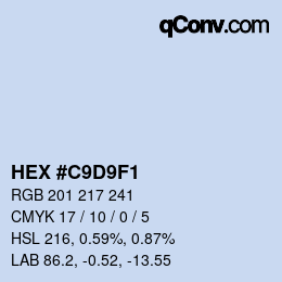 Color code: HEX #C9D9F1 | qconv.com