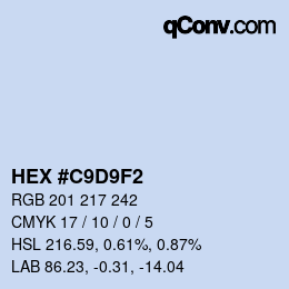 Color code: HEX #C9D9F2 | qconv.com