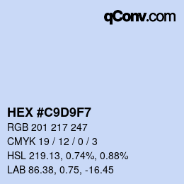 Color code: HEX #C9D9F7 | qconv.com