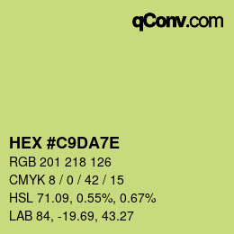 Color code: HEX #C9DA7E | qconv.com