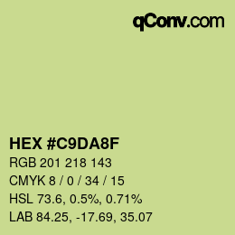 Color code: HEX #C9DA8F | qconv.com